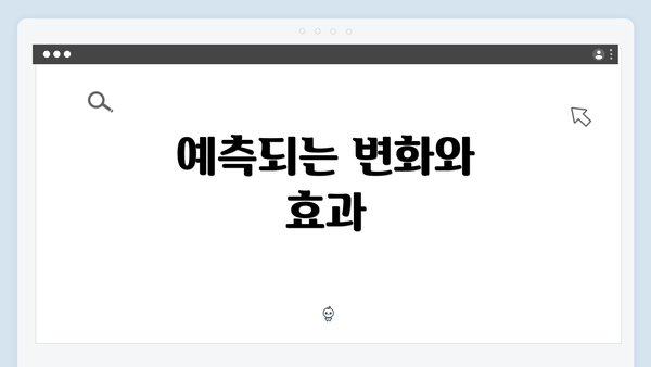 예측되는 변화와 효과