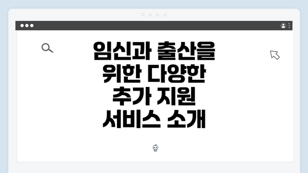 임신과 출산을 위한 다양한 추가 지원 서비스 소개