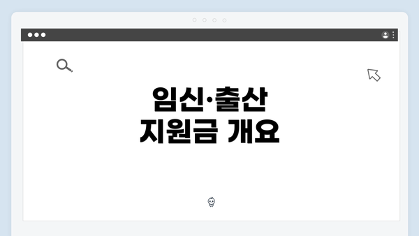 임신·출산 지원금 개요