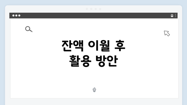 잔액 이월 후 활용 방안