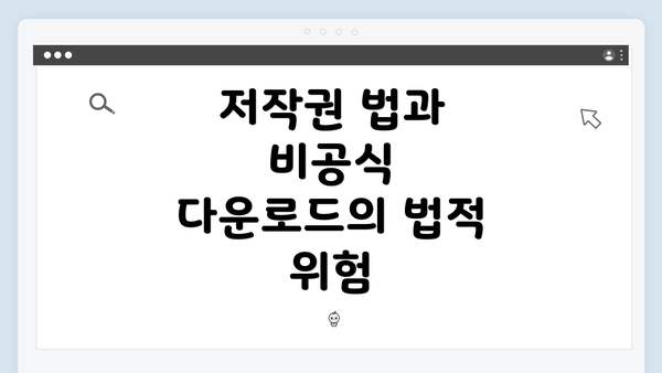 저작권 법과 비공식 다운로드의 법적 위험