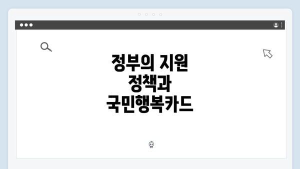 정부의 지원 정책과 국민행복카드