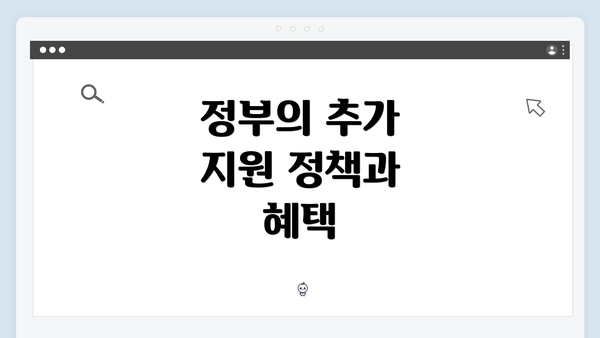 정부의 추가 지원 정책과 혜택