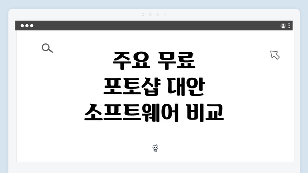 주요 무료 포토샵 대안 소프트웨어 비교