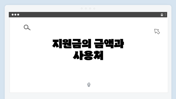 지원금의 금액과 사용처