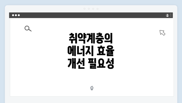 취약계층의 에너지 효율 개선 필요성