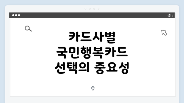 카드사별 국민행복카드 선택의 중요성