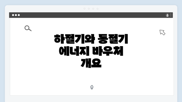 하절기와 동절기 에너지 바우처 개요