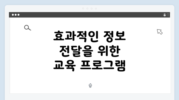 효과적인 정보 전달을 위한 교육 프로그램