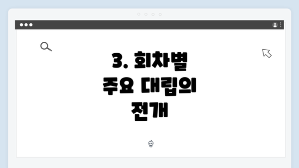 3. 회차별 주요 대립의 전개