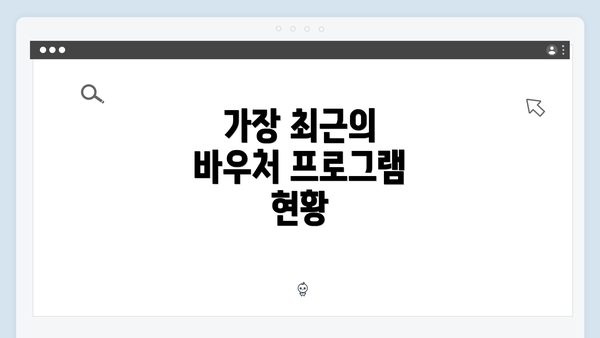 가장 최근의 바우처 프로그램 현황