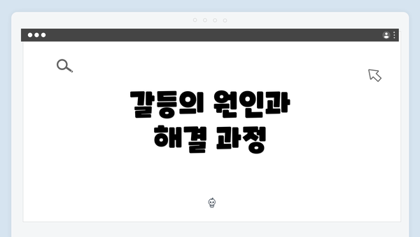 갈등의 원인과 해결 과정