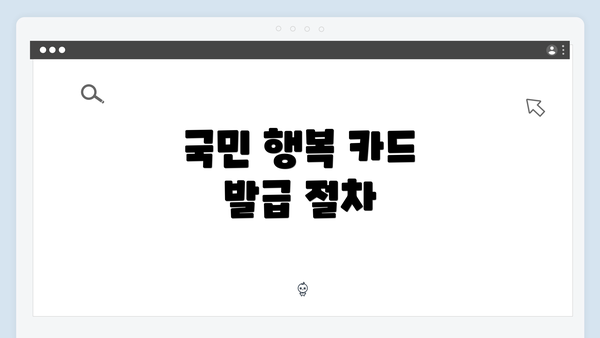 국민 행복 카드 발급 절차