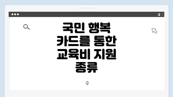 국민 행복 카드를 통한 교육비 지원 종류