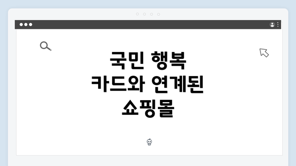 국민 행복 카드와 연계된 쇼핑몰