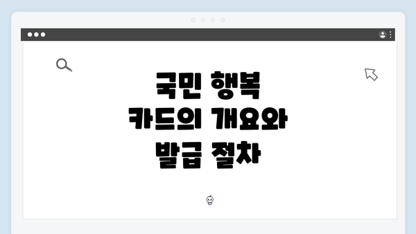 국민 행복 카드의 개요와 발급 절차