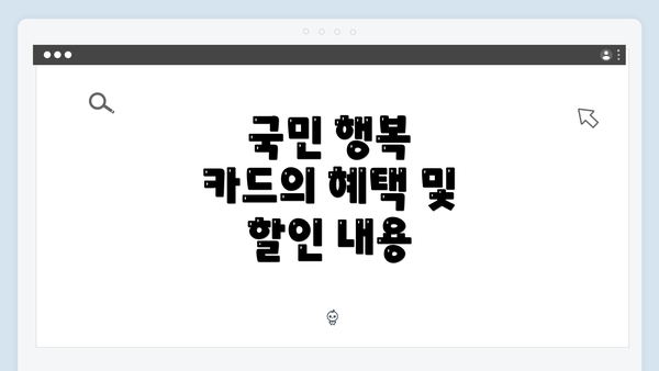 국민 행복 카드의 혜택 및 할인 내용