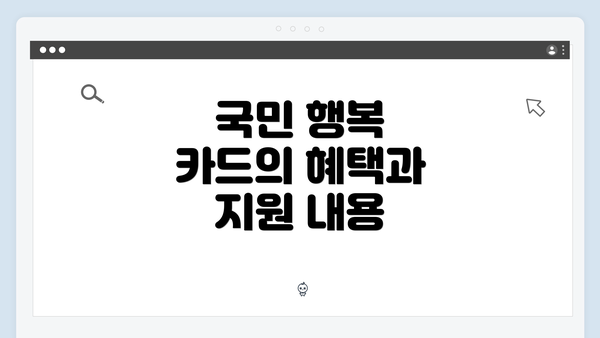 국민 행복 카드의 혜택과 지원 내용
