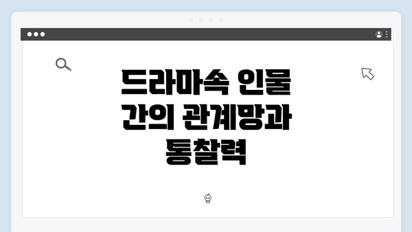 드라마속 인물 간의 관계망과 통찰력