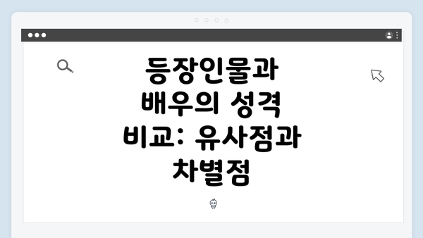 등장인물과 배우의 성격 비교: 유사점과 차별점