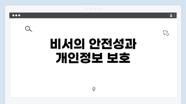 비서의 안전성과 개인정보 보호