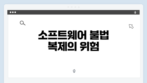 소프트웨어 불법 복제의 위험