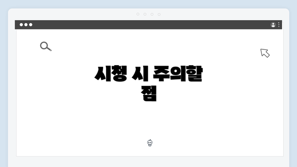 시청 시 주의할 점