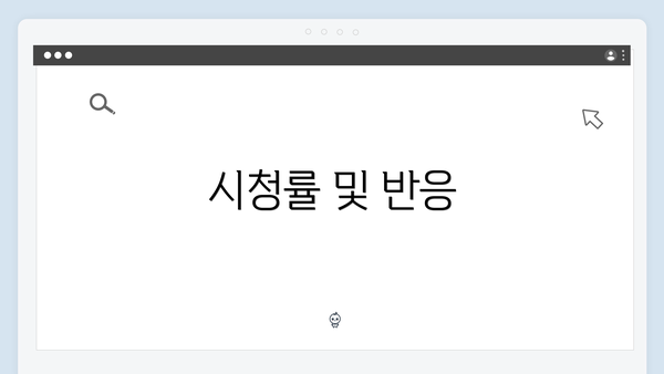 시청률 및 반응