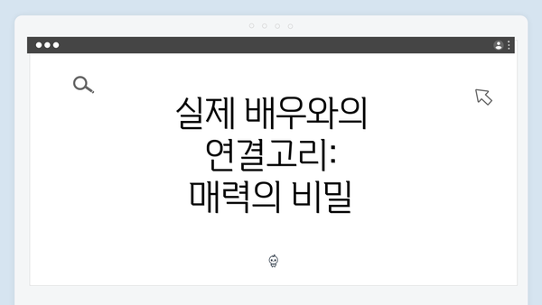 실제 배우와의 연결고리: 매력의 비밀