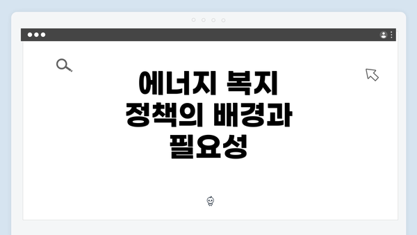 에너지 복지 정책의 배경과 필요성