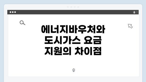 에너지바우처와 도시가스 요금 지원의 차이점