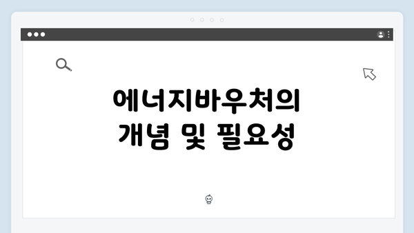 에너지바우처의 개념 및 필요성