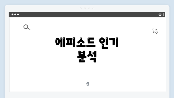 에피소드 인기 분석