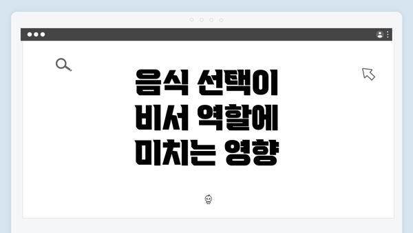 음식 선택이 비서 역할에 미치는 영향