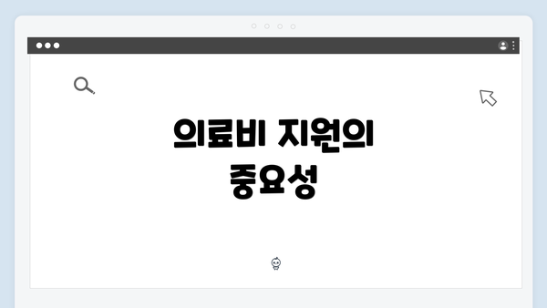 의료비 지원의 중요성