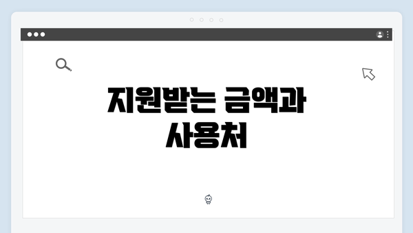 지원받는 금액과 사용처