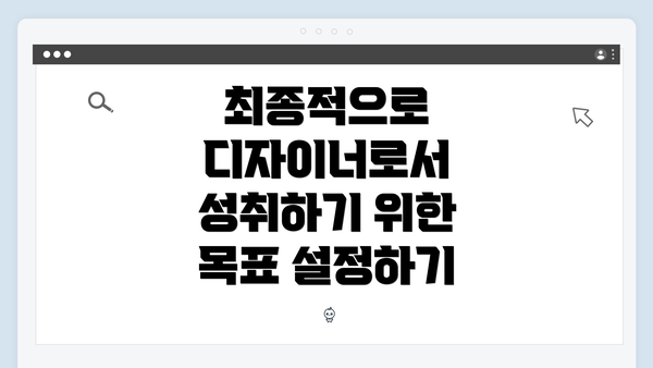 최종적으로 디자이너로서 성취하기 위한 목표 설정하기