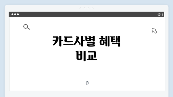 카드사별 혜택 비교