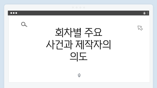 회차별 주요 사건과 제작자의 의도