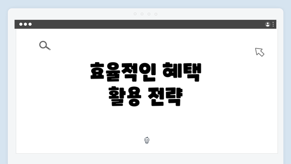 효율적인 혜택 활용 전략