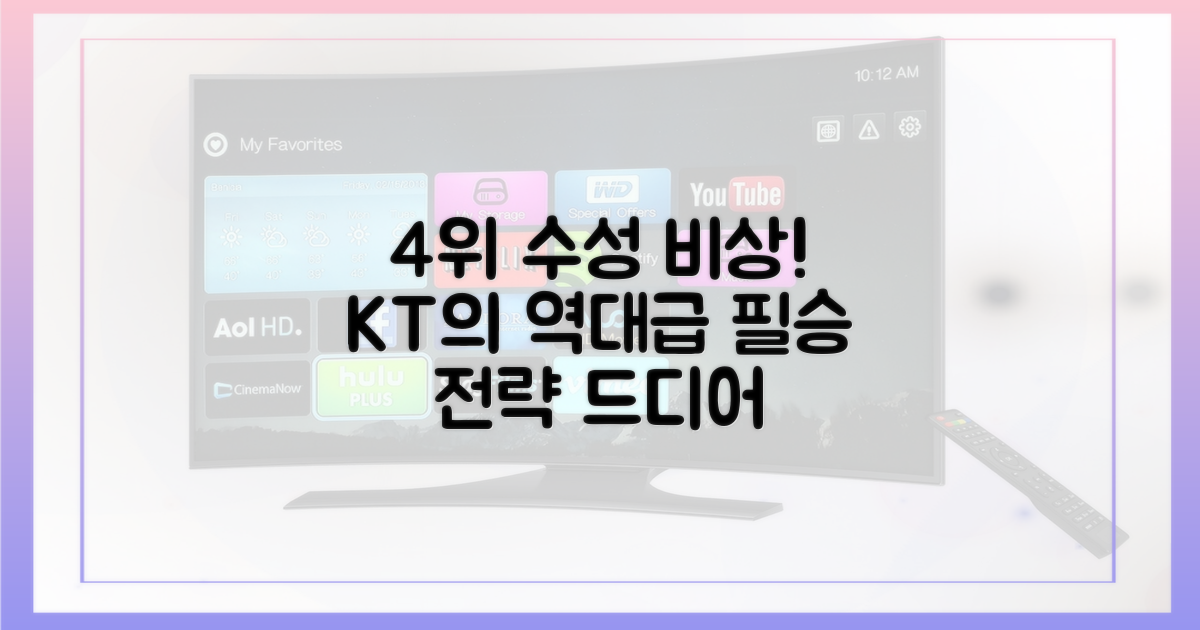 4위 굳히기, KT의 필승 전략을 엿보세요.