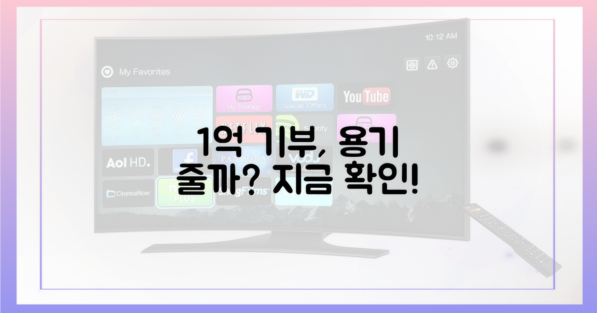 1억 기부, 당신에게 용기를 줄까?