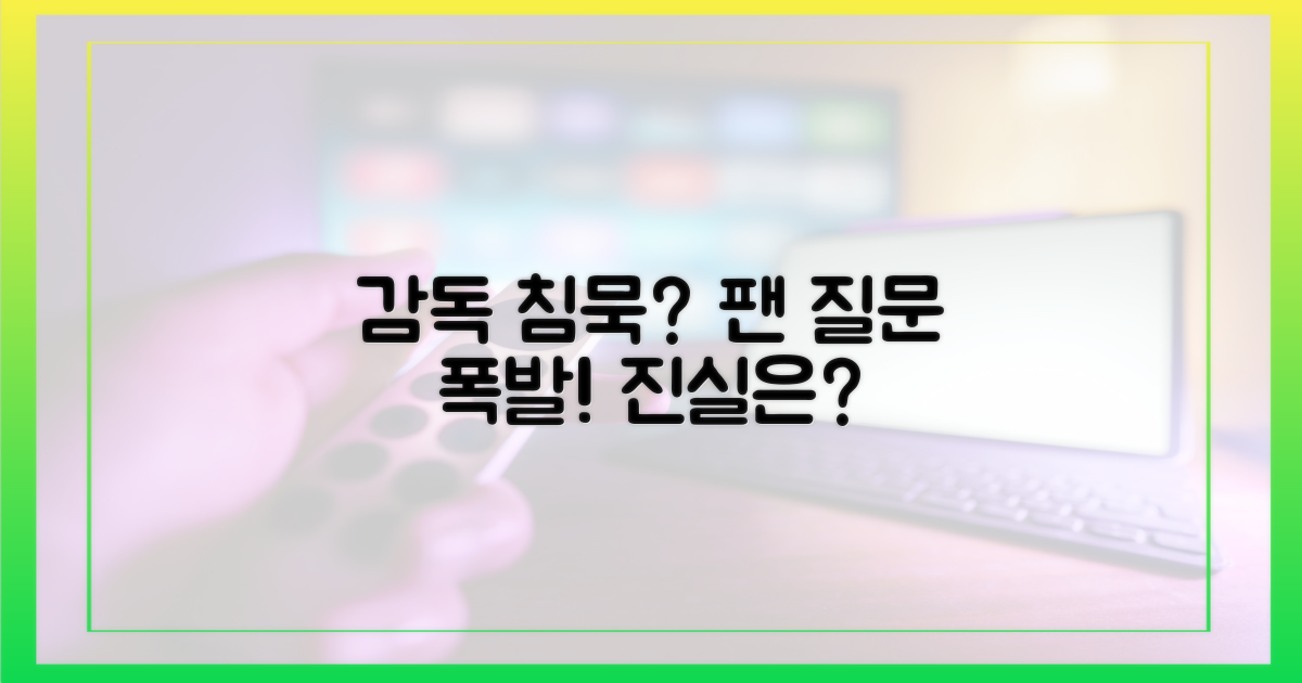 감독의 침묵, 팬의 질문