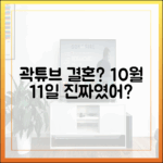 곽튜브 10월 11일 장가간다? 결혼 생각 있었을까?