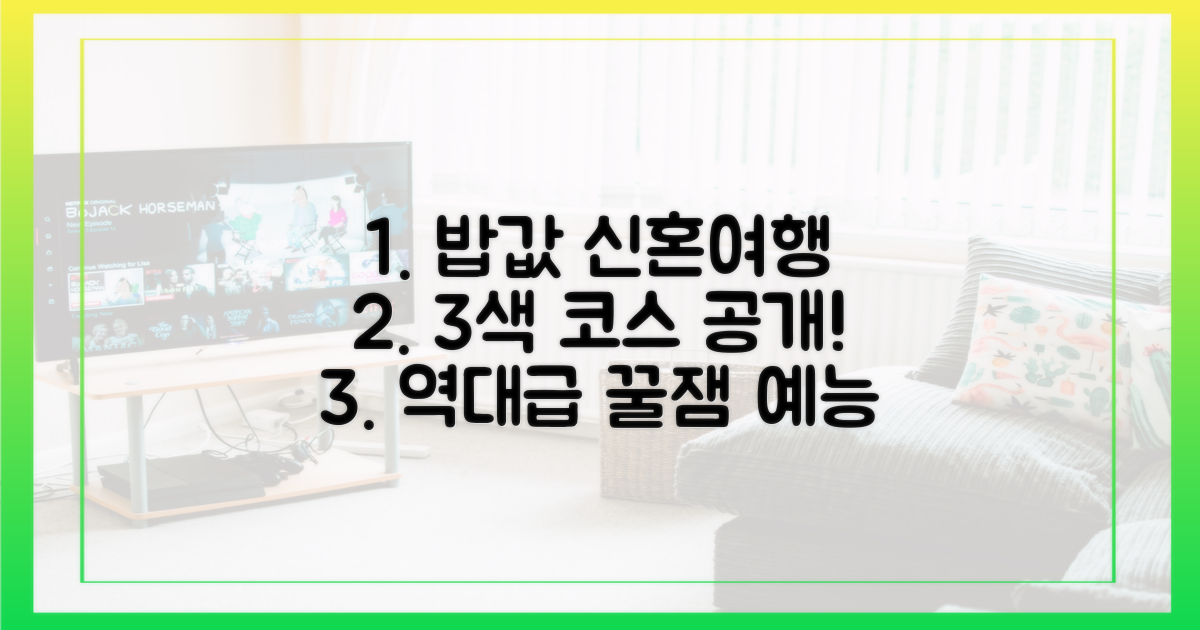 밥값' 예능, 3색 신혼여행 코스