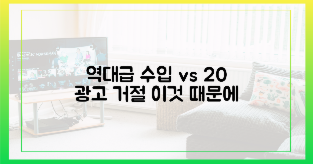 역대급 수입 vs 20개 광고 거절