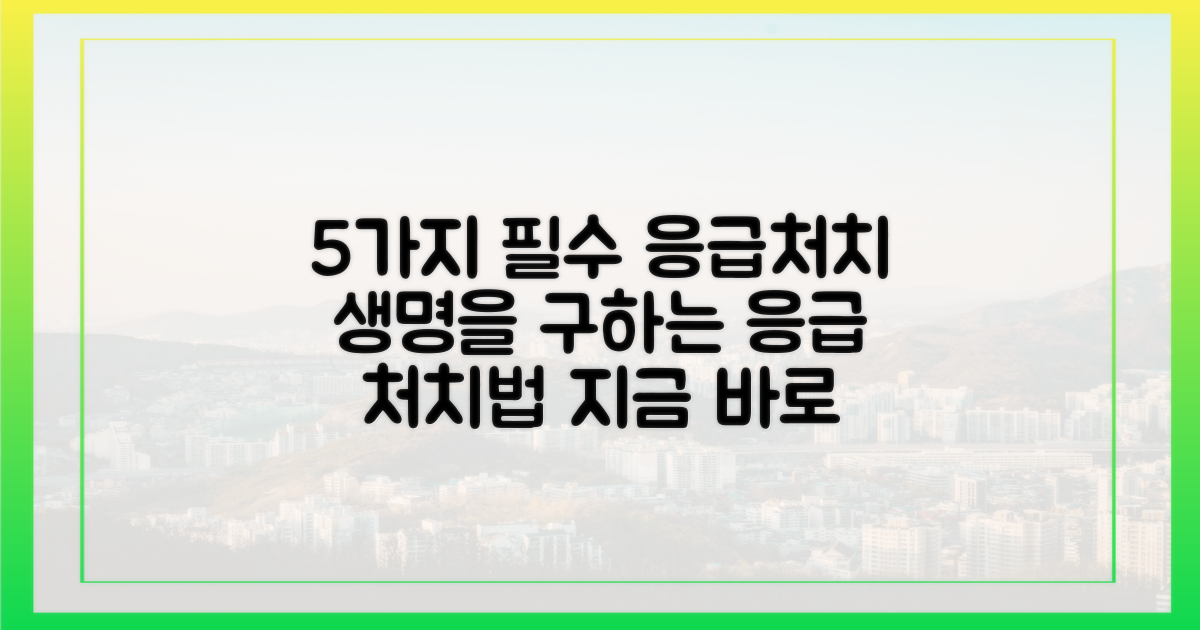 5가지 필수 응급 처치