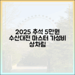 2025 추석 상차림 5만원 수산대전 마스터하기