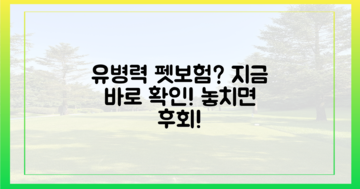 유병력 펫보험, 바로 알아보세요