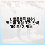 동물등록번호, 펫보험 가입에 꼭 필요할까? 최신 가입 조건 완벽 가이드